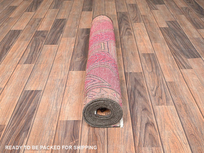 Vintage hand-knotted wool runner in Red & Brown, 2'11" x 8'10" — SKU O01755 (view 5)