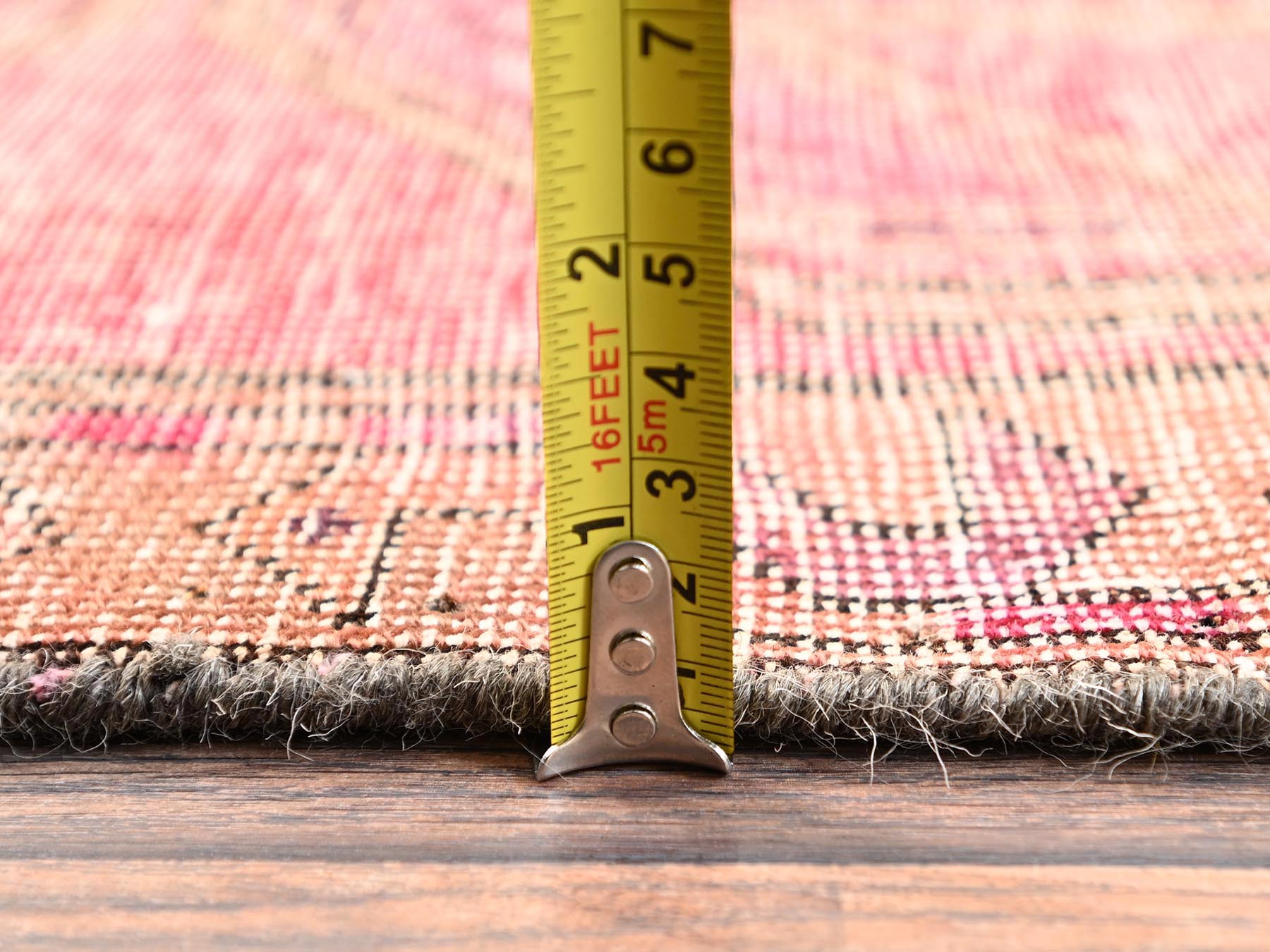 Vintage hand-knotted wool runner in Red & Brown, 2'11" x 8'10" — SKU O01755 (view 6)
