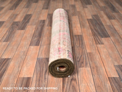 Brown 3'1" x 10'0" Vintage Hand knotted Wool Rug - Sku: O01758