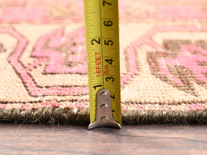Brown 3'1" x 10'0" Vintage Hand knotted Wool Rug - Sku: O01758