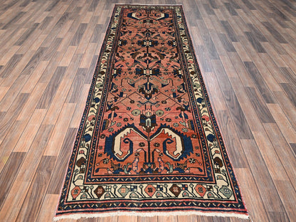 Vintage hand-knotted wool runner in Pink & Ivory, 3'1" x 9'9" — SKU O01761 (view 2)
