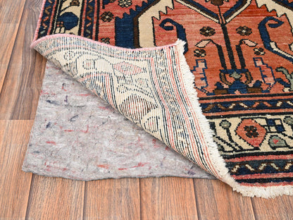 Vintage hand-knotted wool runner in Pink & Ivory, 3'1" x 9'9" — SKU O01761 (view 3)