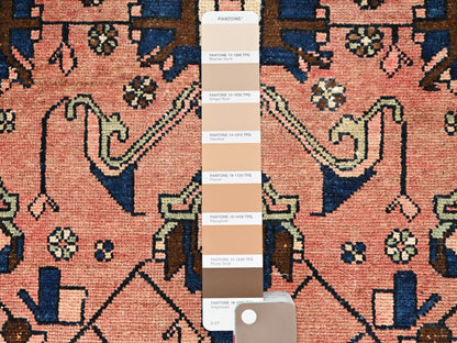 Vintage hand-knotted wool runner in Pink & Ivory, 3'1" x 9'9" — SKU O01761 (view 4)
