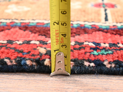 Brown 3'0" x 8'2" Vintage Hand knotted Wool Rug - Sku: O01762