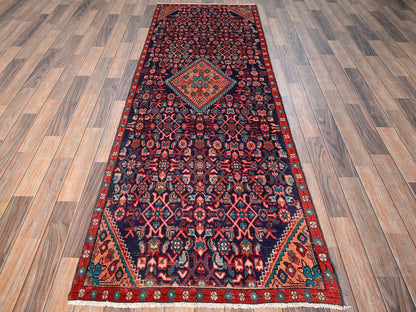 Blue 2'10" x 8'6" Vintage Hand knotted Wool Rug - Sku: O01763