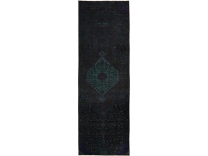 Vintage hand-knotted wool runner in Overdyed, 2'10" x 8'11" — SKU O01764