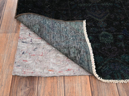 Vintage hand-knotted wool runner in Overdyed, 2'10" x 8'11" — SKU O01764 (view 3)