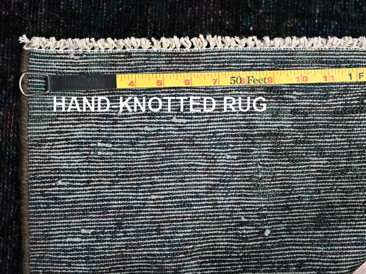 Vintage hand-knotted wool runner in Overdyed, 2'10" x 8'11" — SKU O01764 (view 7)