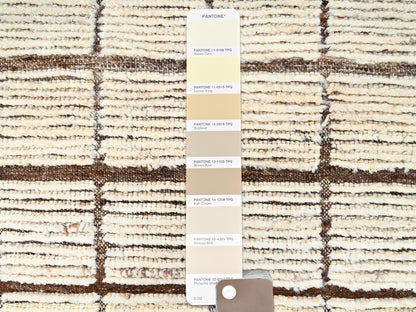 Ivory 2'9" x 9'5" Tribal & Geometric Hand knotted Wool Rug - Sku: O01765