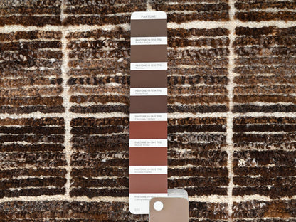 Brown 2'9" x 7'9" Tribal & Geometric Hand knotted Wool Rug - Sku: O01766