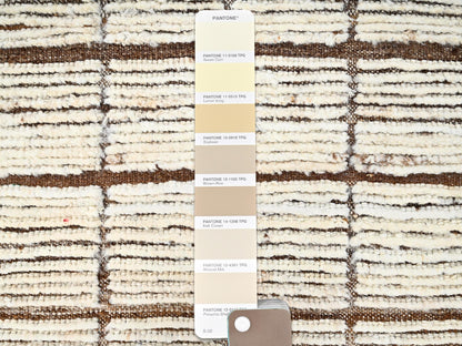 Ivory 2'8" x 9'5" Tribal & Geometric Hand knotted Wool Rug - Sku: O01771