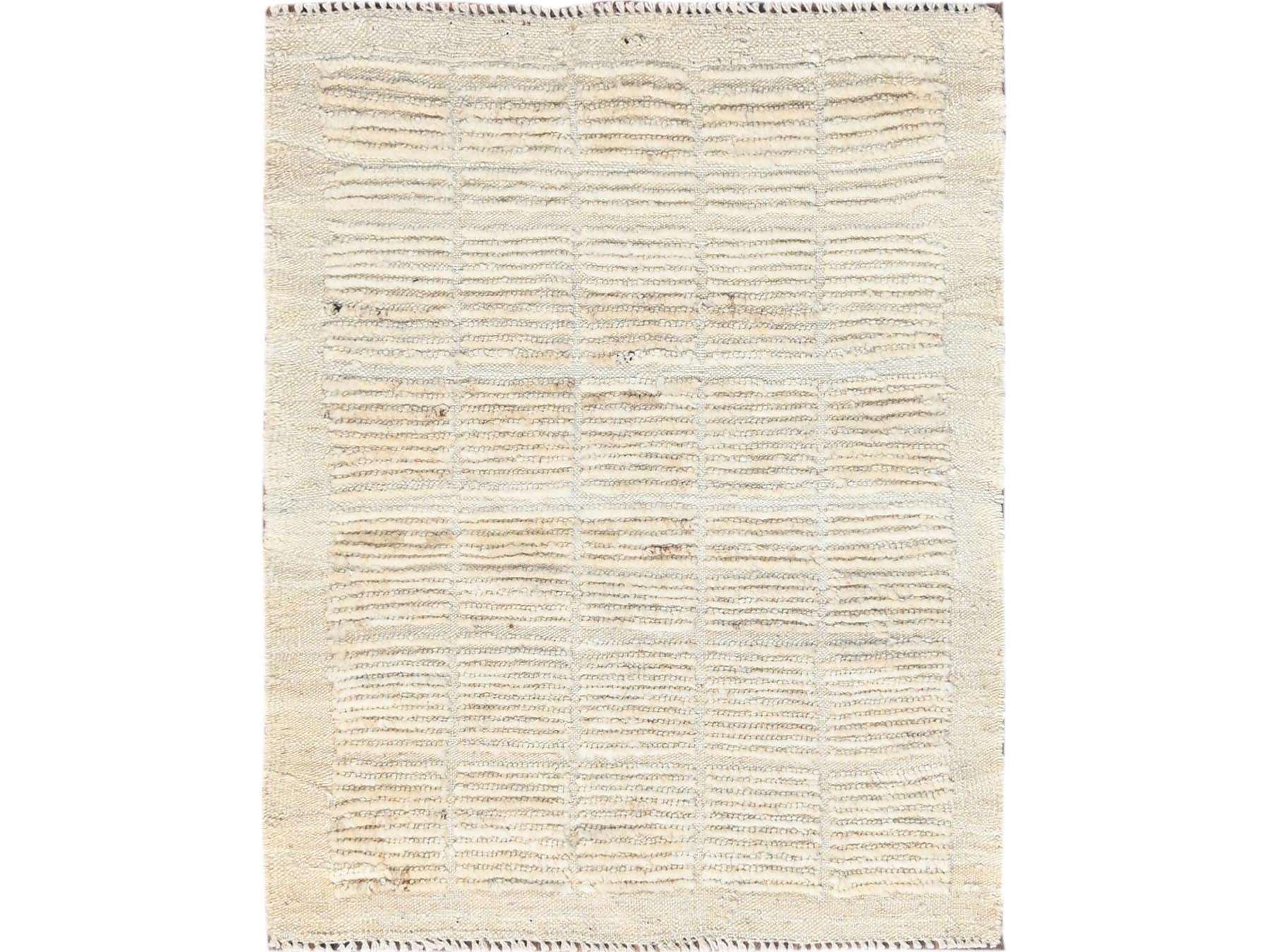 Tribal & Geometric hand-knotted wool rug in Ivory, 2'3" x 2'9" — SKU O01781