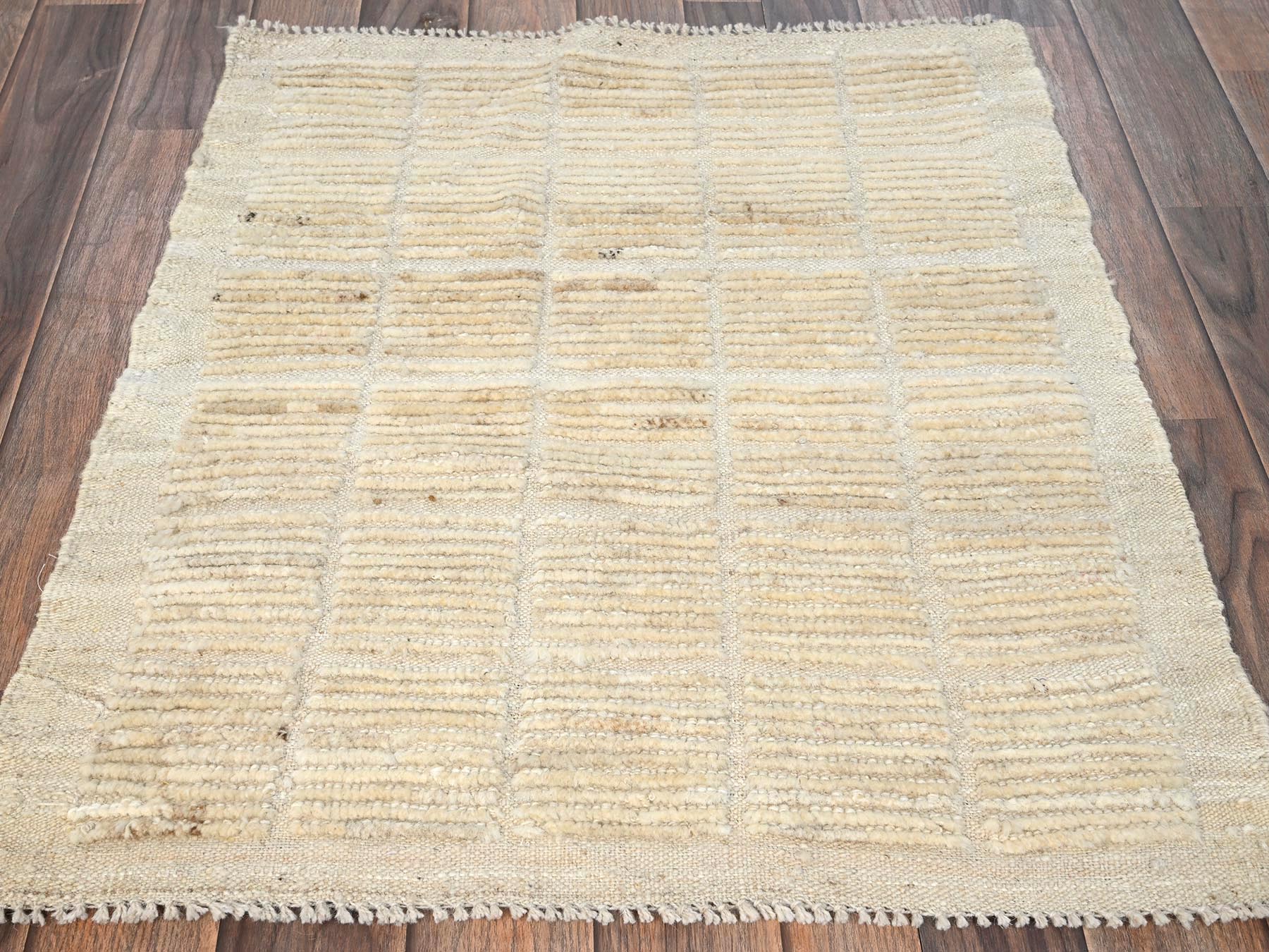 Tribal & Geometric hand-knotted wool rug in Ivory, 2'3" x 2'9" — SKU O01781 (view 2)