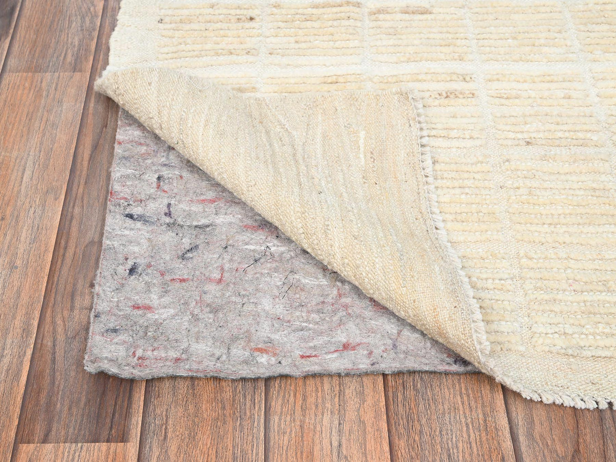 Tribal & Geometric hand-knotted wool rug in Ivory, 2'3" x 2'9" — SKU O01781 (view 3)