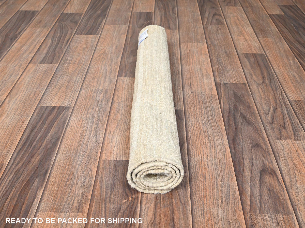 Tribal & Geometric hand-knotted wool rug in Ivory, 2'3" x 2'9" — SKU O01781 (view 5)