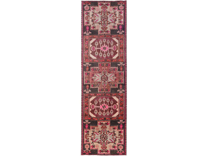 Brown 2'9" x 9'8" Vintage Hand knotted Wool Rug - Sku: O01782