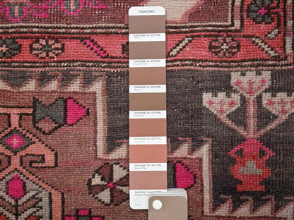 Brown 2'9" x 9'8" Vintage Hand knotted Wool Rug - Sku: O01782