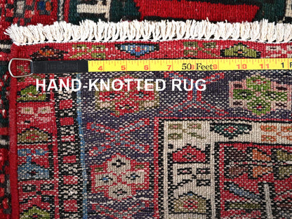 Vintage hand-knotted wool runner in Red, 3' x 12'9" — SKU O01783 (view 7)