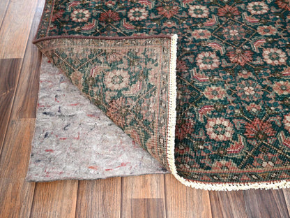 Tabriz Vintage hand-knotted wool runner in Green, 2'8" x 8'5" — SKU O01784 (view 3)