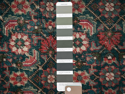 Green 2'8" x 8'5" Vintage Hand knotted Wool Rug - Sku: O01784