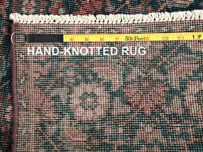 Tabriz Vintage hand-knotted wool runner in Green, 2'8" x 8'5" — SKU O01784 (view 7)