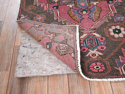 Brown 2'11" x 9'8" Vintage Hand knotted Wool Rug - Sku: O01791
