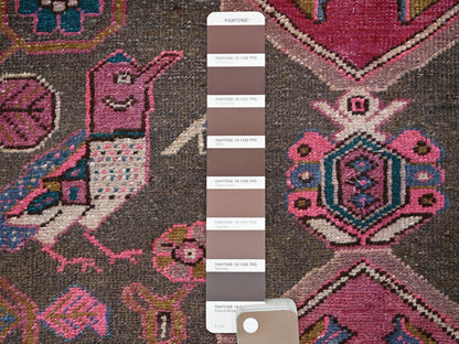 Brown 2'11" x 9'8" Vintage Hand knotted Wool Rug - Sku: O01791