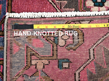 Brown 2'11" x 9'8" Vintage Hand knotted Wool Rug - Sku: O01791