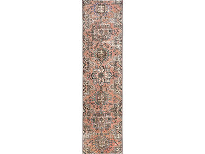 Vintage hand-knotted wool runner in Pink, 2'10" x 11'3" — SKU O01795