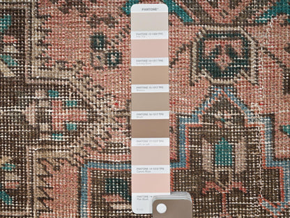 Vintage hand-knotted wool runner in Pink, 2'10" x 11'3" — SKU O01795 (view 4)