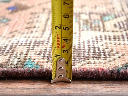 Vintage hand-knotted wool runner in Pink, 2'10" x 11'3" — SKU O01795 (view 6)