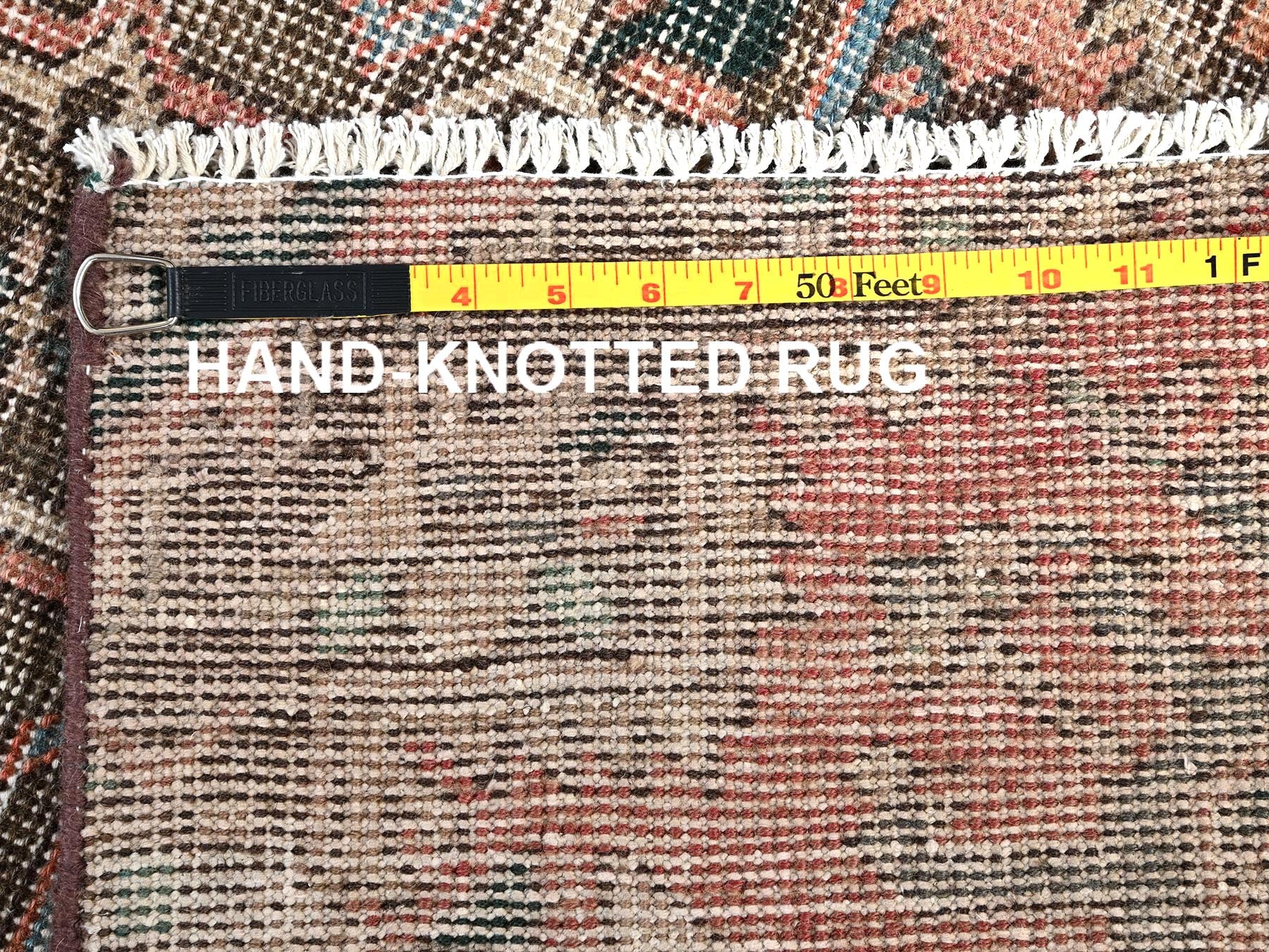 Vintage hand-knotted wool runner in Pink, 2'10" x 11'3" — SKU O01795 (view 7)