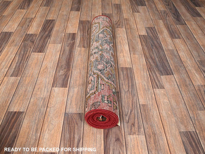 Vintage hand-knotted wool runner in Red, 2'10" x 9'9" — SKU O01800 (view 5)