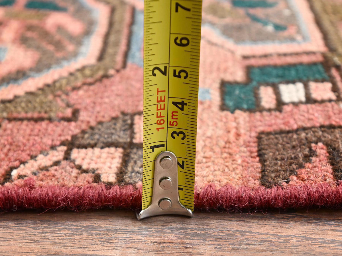 Vintage hand-knotted wool runner in Red, 2'10" x 9'9" — SKU O01800 (view 6)