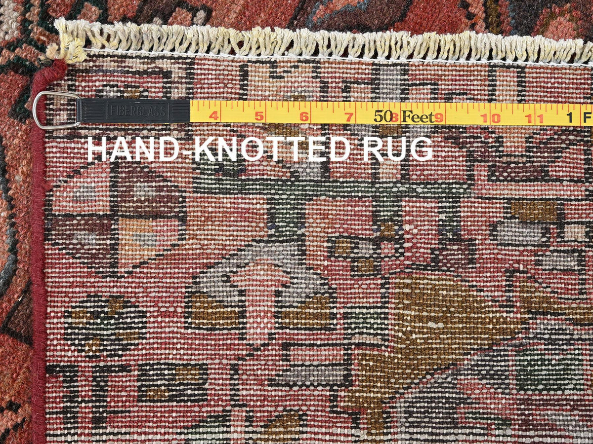 Vintage hand-knotted wool runner in Red, 2'10" x 9'9" — SKU O01800 (view 7)
