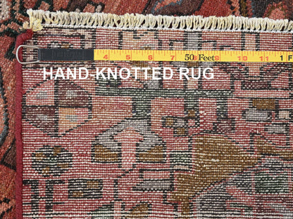 Vintage hand-knotted wool runner in Red, 2'10" x 9'9" — SKU O01800 (view 7)