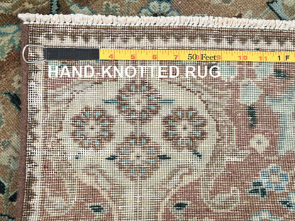 Brown 2'5" x 12'11" Vintage Hand knotted Wool Rug - Sku: O01801