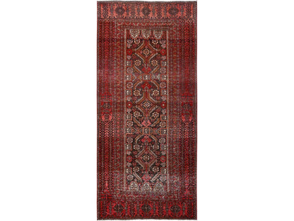Baluch Vintage hand-knotted wool runner in Red, 3' x 5'11" — SKU O01806