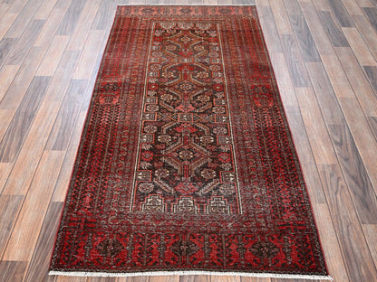 Baluch Vintage hand-knotted wool runner in Red, 3' x 5'11" — SKU O01806 (view 2)