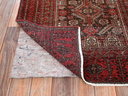 Baluch Vintage hand-knotted wool runner in Red, 3' x 5'11" — SKU O01806 (view 3)