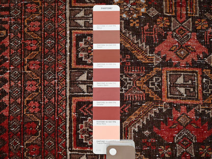 Baluch Vintage hand-knotted wool runner in Red, 3' x 5'11" — SKU O01806 (view 4)