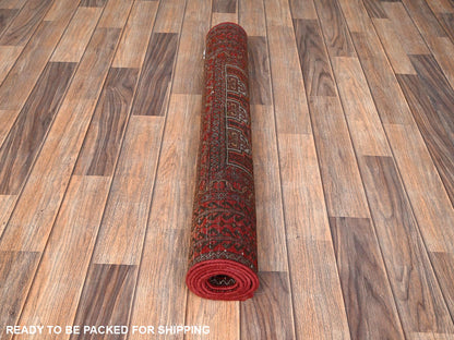 Baluch Vintage hand-knotted wool runner in Red, 3' x 5'11" — SKU O01806 (view 5)