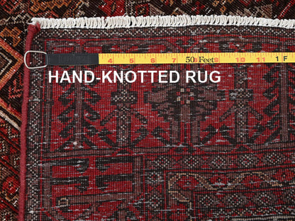 Baluch Vintage hand-knotted wool runner in Red, 3' x 5'11" — SKU O01806 (view 7)