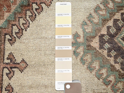 Shiraz Vintage hand-knotted wool rug in Ivory & Gray, 4' x 6'4" — SKU O01809 (view 4)
