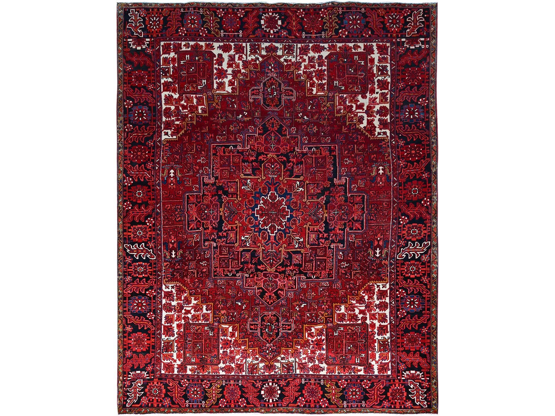 Heriz Traditional hand-knotted wool rug in Red, 9'11" x 12'8", SKU O0180