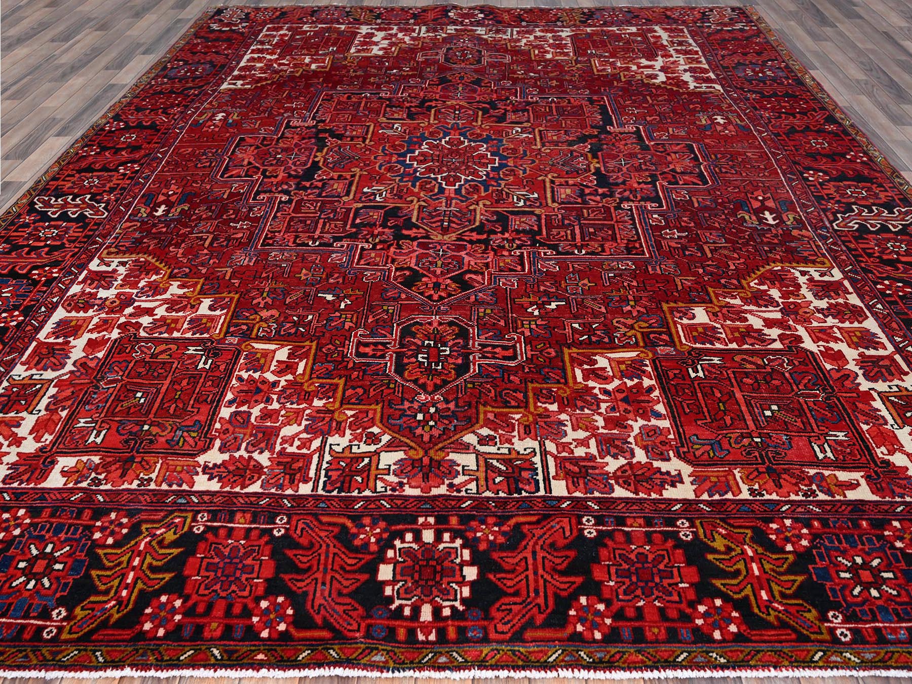Heriz Traditional hand-knotted wool rug in Red, 9'11" x 12'8", SKU O0180