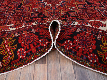 Red 9'11" x 12'8" Traditional Hand knotted Wool Rug - Sku: O0180