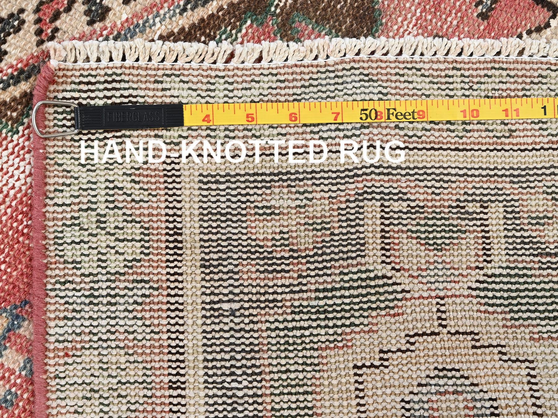 Hamadan Vintage hand-knotted wool runner in Pink, 3'2" x 6'8" — SKU O01812 (view 7)
