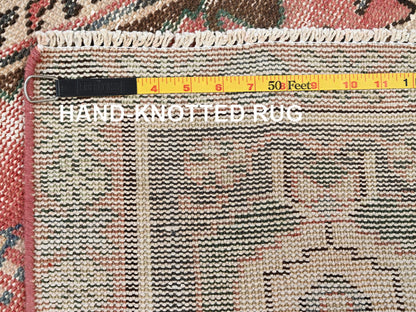 Hamadan Vintage hand-knotted wool runner in Pink, 3'2" x 6'8" — SKU O01812 (view 7)