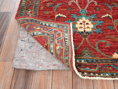 Kazak hand-knotted wool runner in Red, 2'9" x 9'11" — SKU O01818 (view 3)